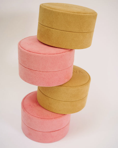 MARGOVA's exquisite velvet round jewellery box
