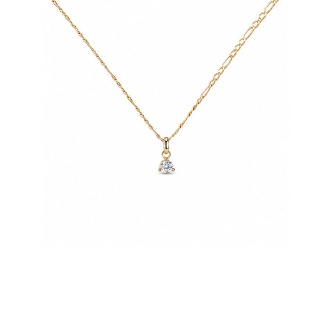 MARGOVA Born To Shine recycled 14k yellow gold April birthstone pendant charm featuring a 3mm natural gemstone.