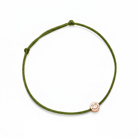 THE BRILLIANT ONE – 14k rose gold smiley bracelet with diamonds