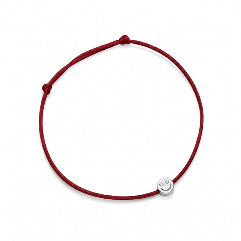THE BRILLIANT ONE – 14k white gold smiley bracelet with diamonds