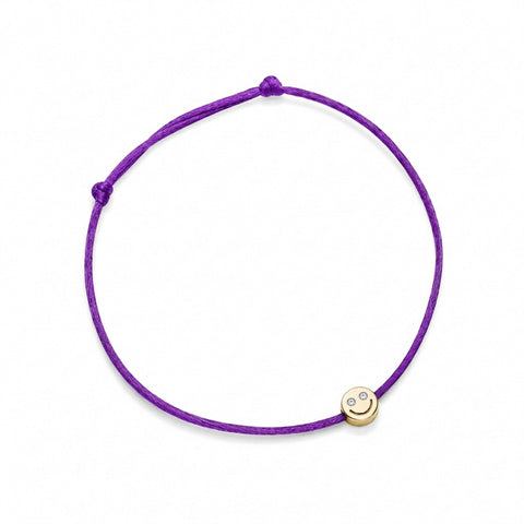 THE BRILLIANT ONE – 14k yellow gold smiley bracelet with diamonds