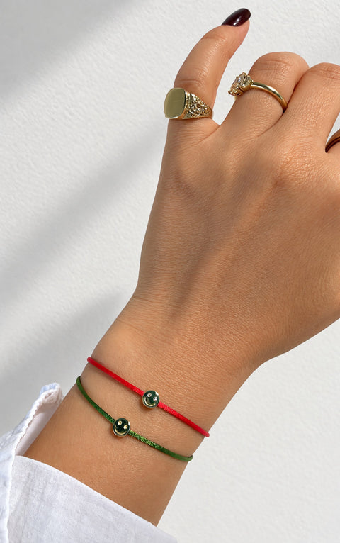 THE BRILLIANT ONE – 14k white gold smiley bracelet with diamonds