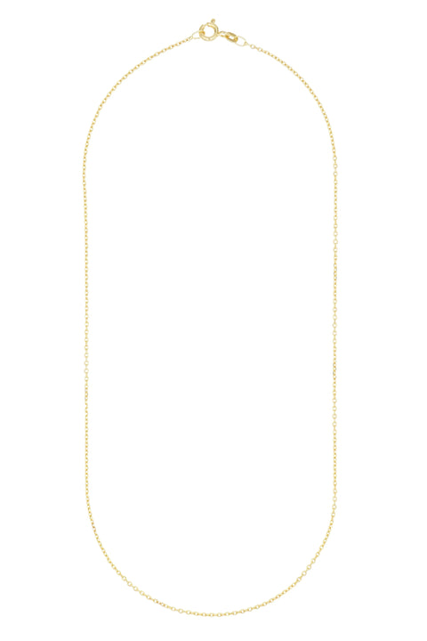 Recycled 14k yellow gold anchor chain necklace with a diamond-polished surface, 1.3mm link width, and 42cm length. Made in Germany.