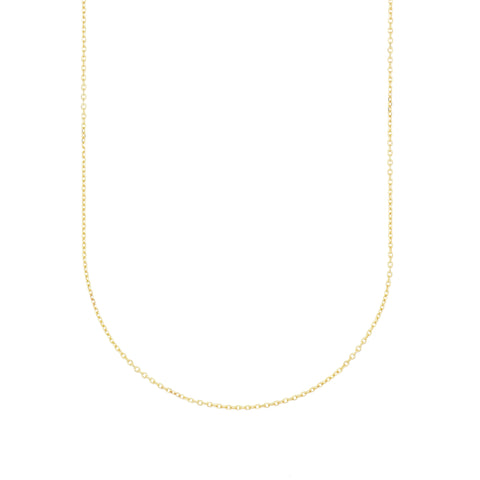 Recycled 14k yellow gold anchor chain necklace with a diamond-polished surface, 1.3mm link width, and 42cm length. Made in Germany.