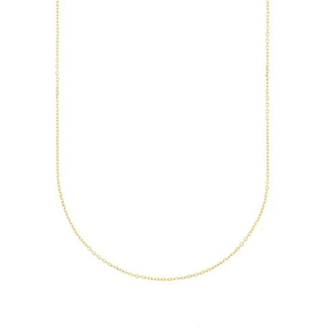Recycled 14k yellow gold anchor chain necklace with a diamond-polished surface, 1.3mm link width, and 42cm length. Made in Germany.