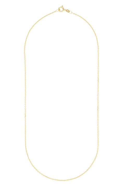 Recycled 14k yellow gold anchor chain necklace with a diamond-polished surface, 1.3mm link width, and 42cm length. Made in Germany.